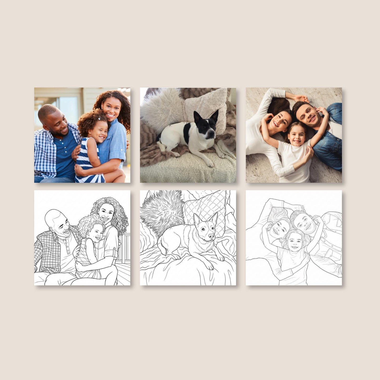 Personalized Photo Coloring Book, Custom Family Keepsake, Mom Dad Grandma Gift